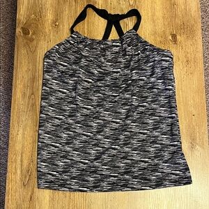 Skin tight Black and Gray Women's Tank Top Built in Bra